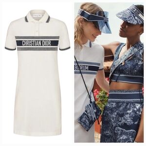 CHRISTIAN DIOR Dioriviera Polo Dress In Offwhite XS NWT